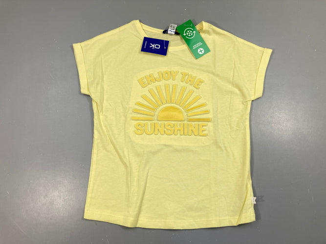 NEUF T-shirt m.c jaune enjoy the sun (prix neuf 12,99€), moins cher chez Petit Kiwi
