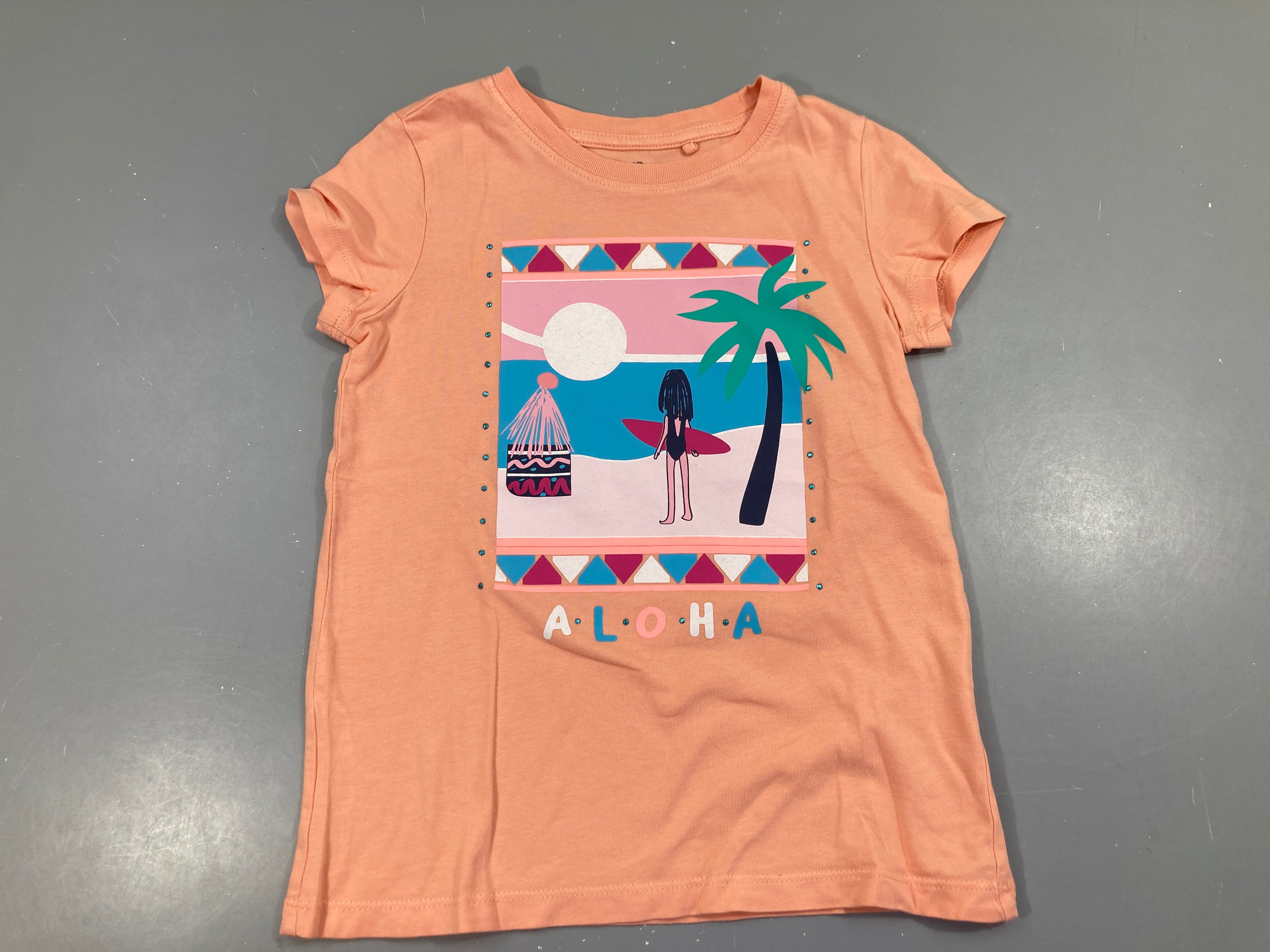 T-shirt m.c orange palmier aloha