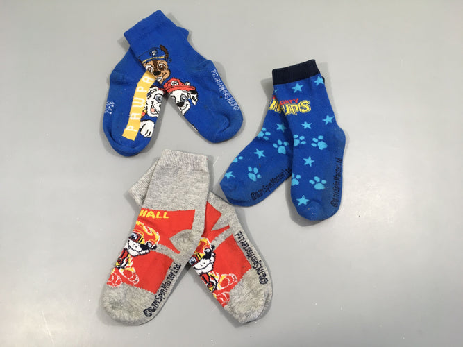 3 paires de chaussettes Paw Patrol, gris-bleu, 27-30, moins cher chez Petit Kiwi