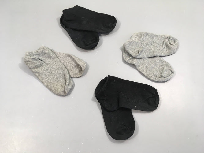 4 paires de chaussettes noir/gris chiné, 27-30, moins cher chez Petit Kiwi
