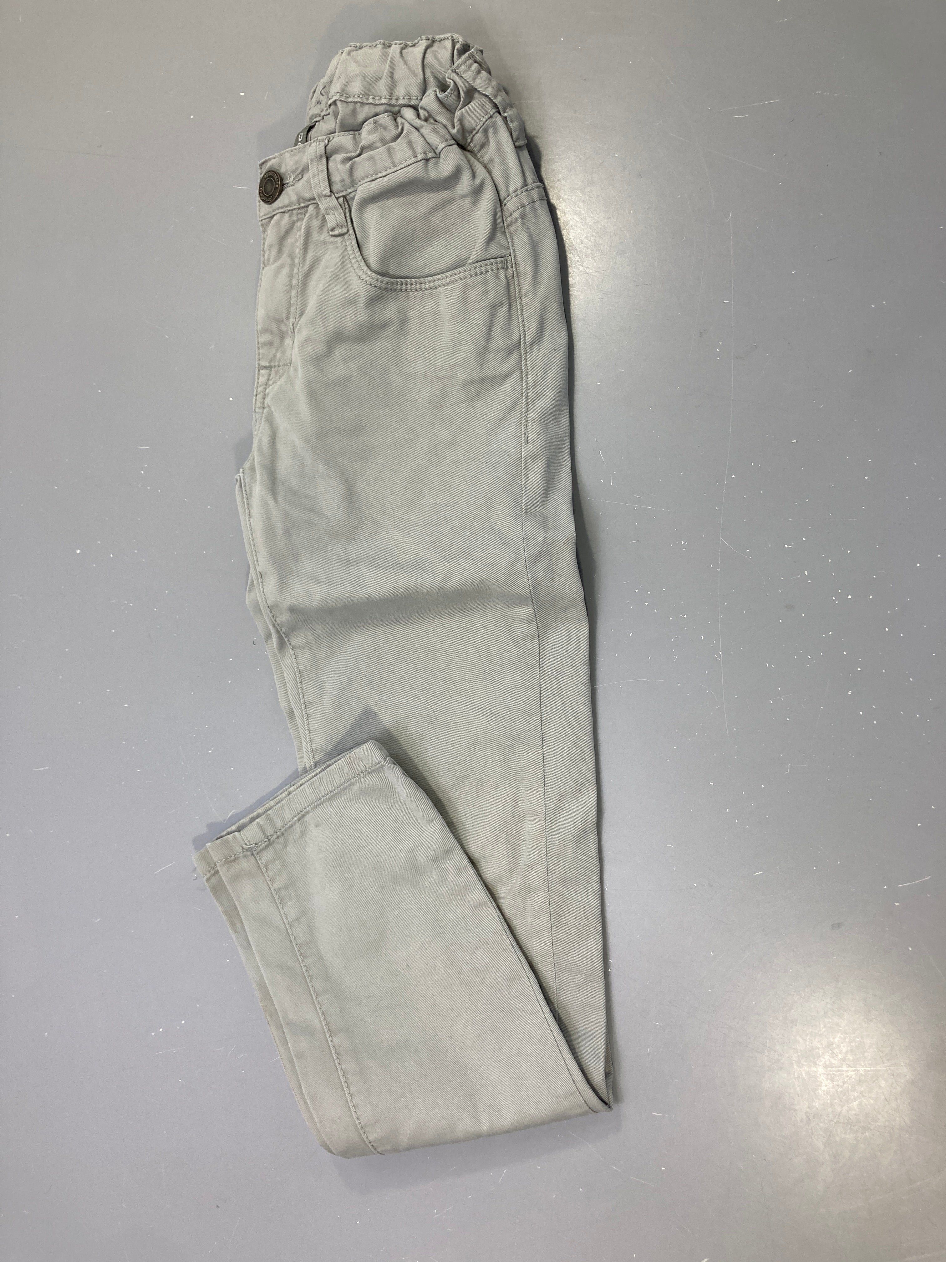 Pantalon toile gris clair
