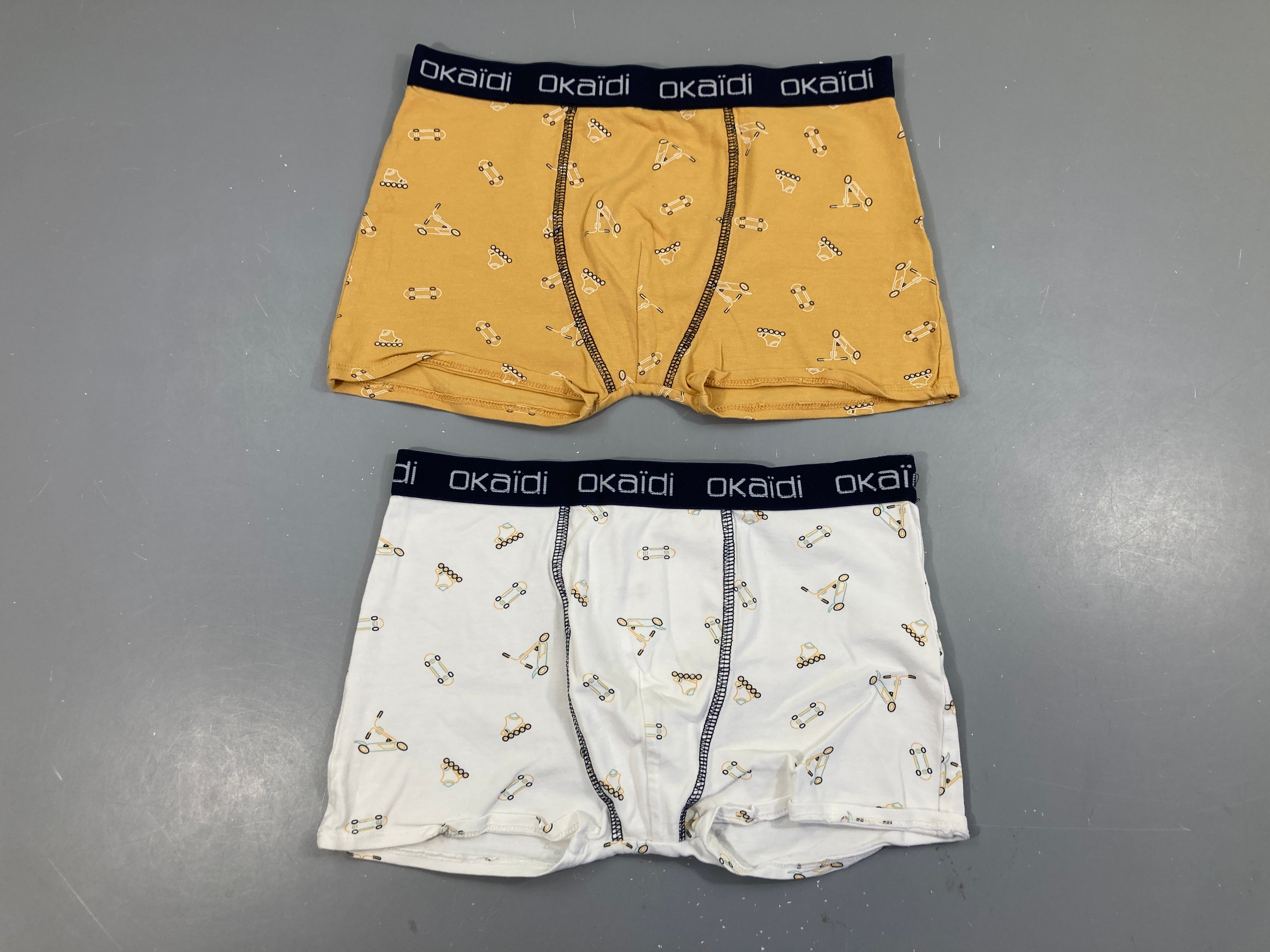 Lot de 2 boxers blanc/jaune rollers