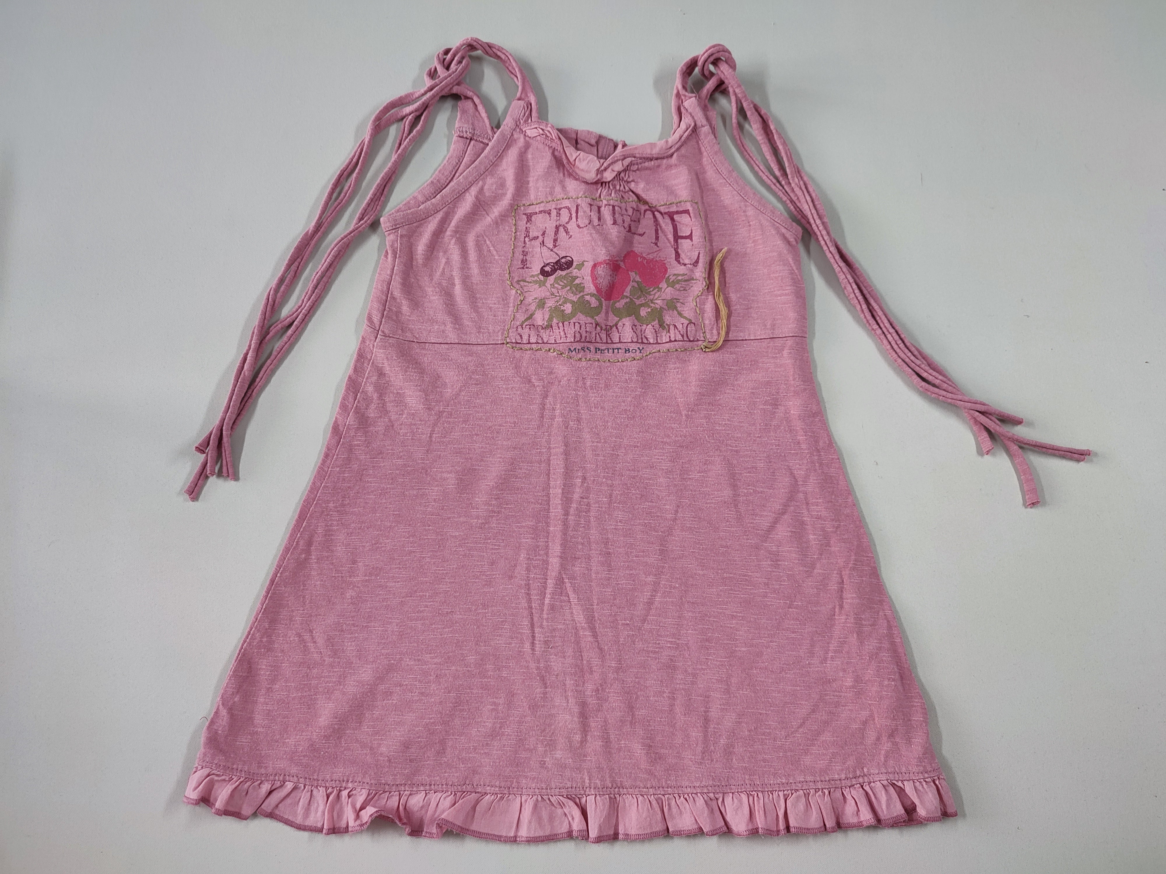 Robe bretelles à nouer jersey rose 