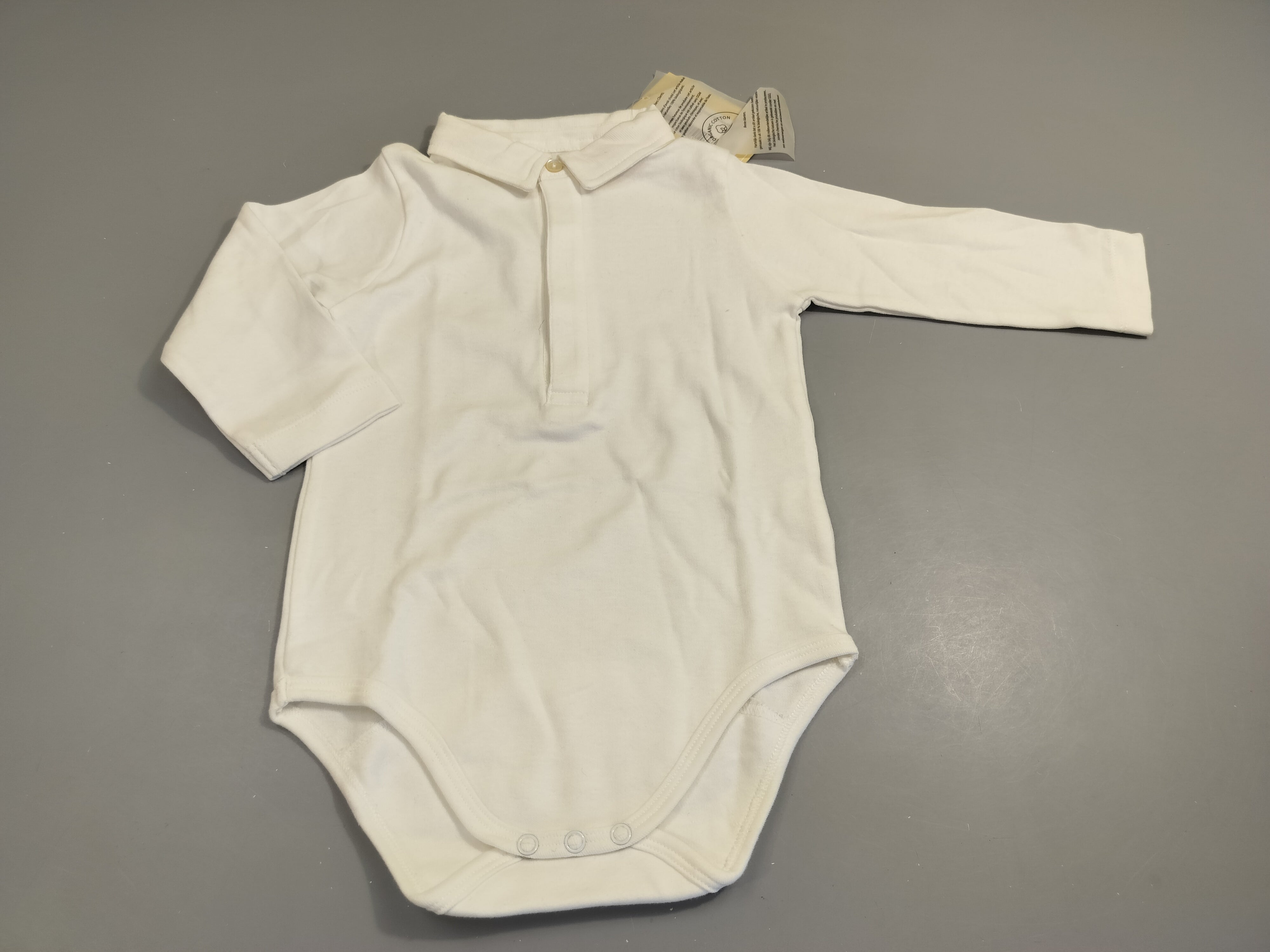 NEUF Body m.l blanc avec col 100% coton bio