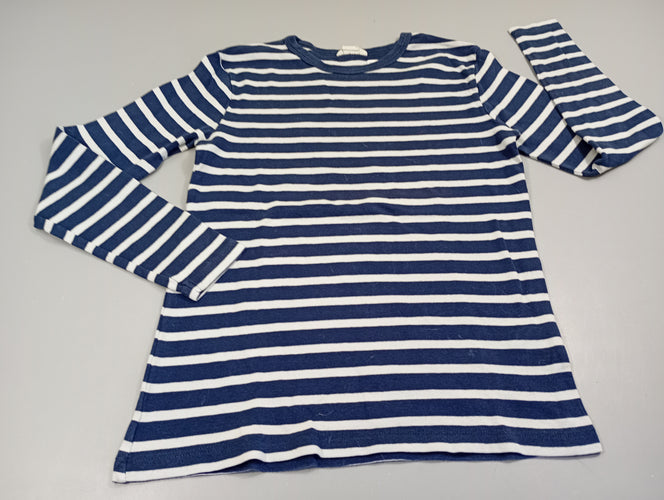 T-shirt m.l bleu marine rayé blanc, moins cher chez Petit Kiwi