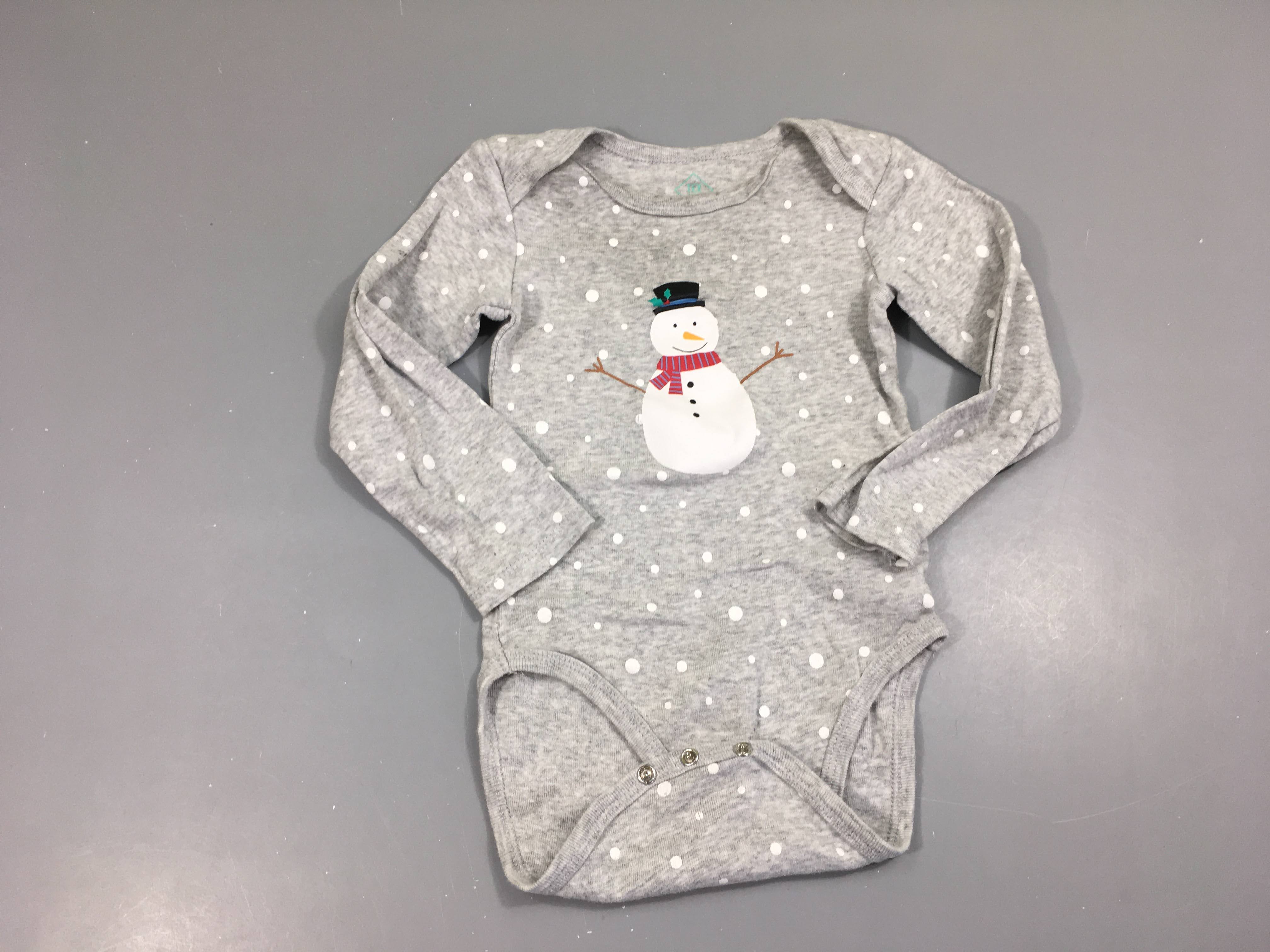 Body m.l gris Flocons Bonhomme neige