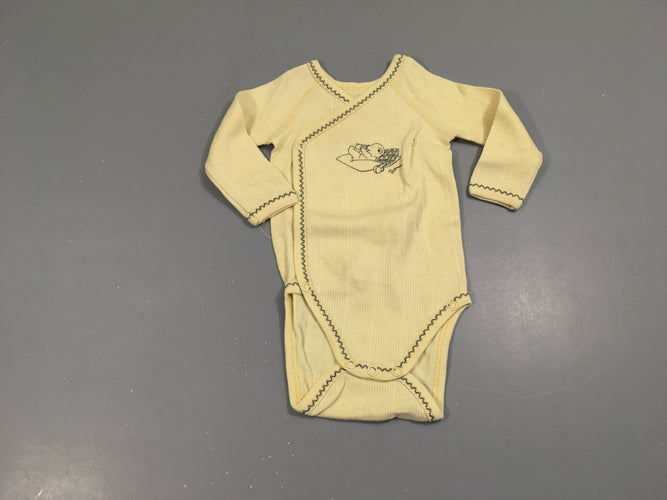Body m.l côtelé jaune ours, moins cher chez Petit Kiwi