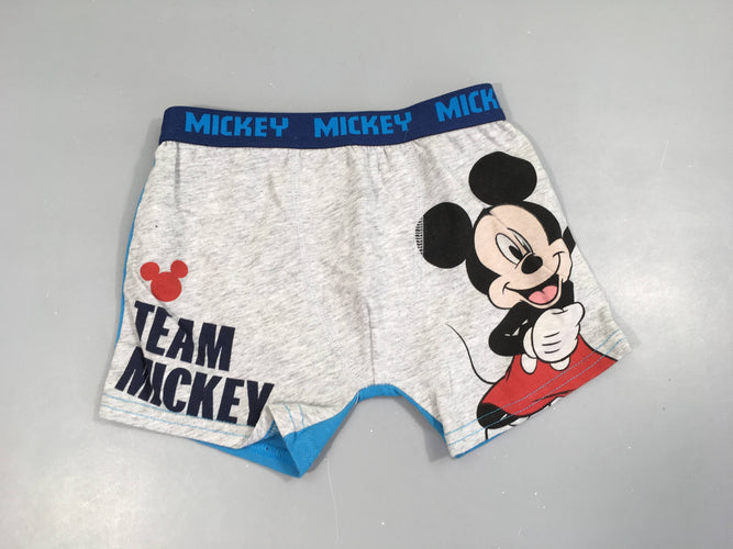 Boxer gris chiné Mickey, moins cher chez Petit Kiwi