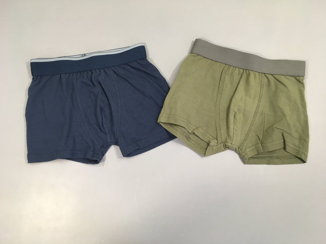 2 boxers bleu/kaki, moins cher chez Petit Kiwi