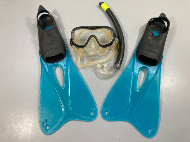 Kit de snorkeling palmes + masque + tuba, 33-34, moins cher chez Petit Kiwi