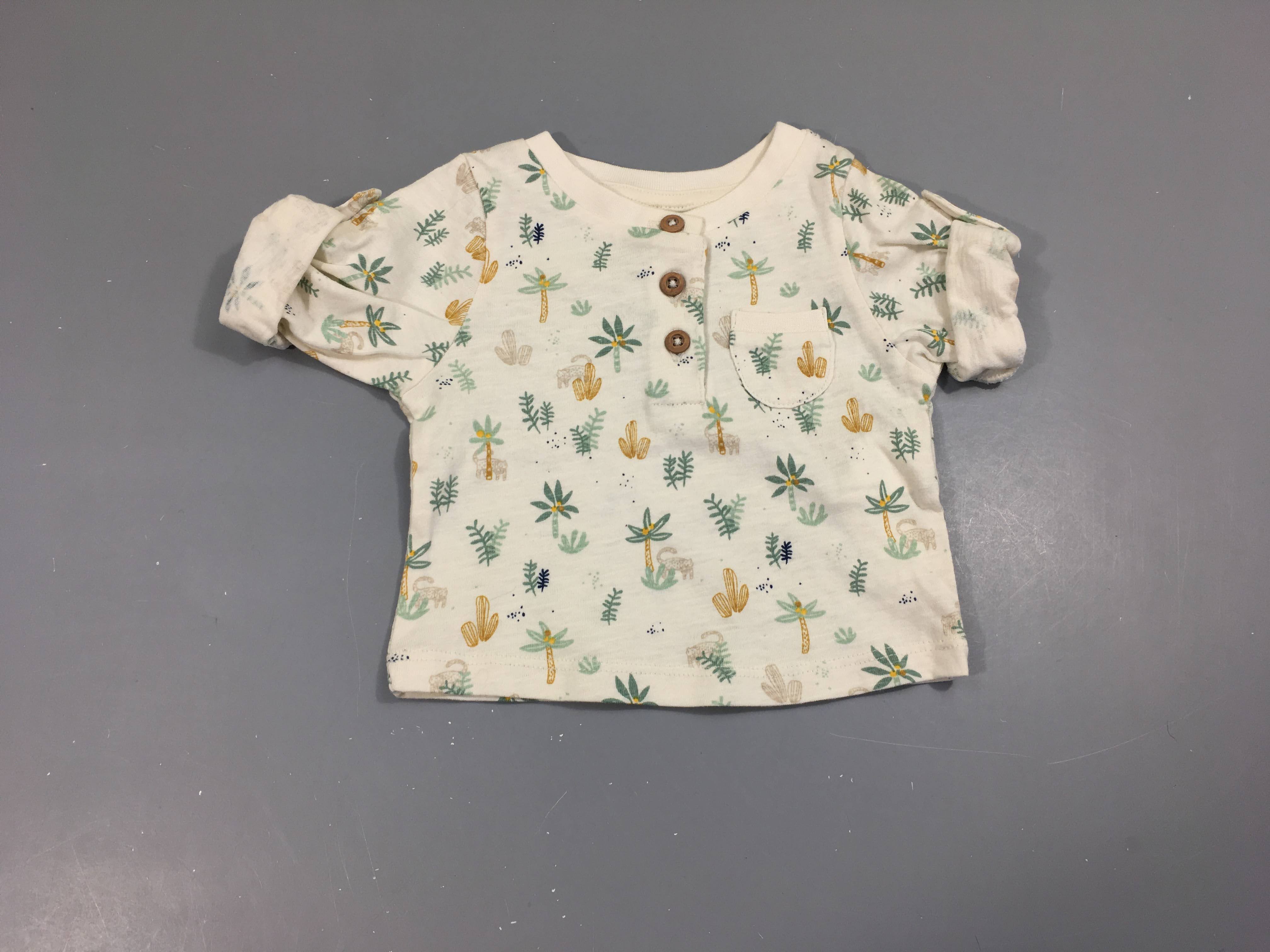 T-shirt m.c écru cactus manches ajustables