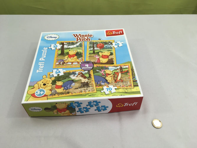 Complet 4 puzzles Winnie l'ourson, 3+, moins cher chez Petit Kiwi