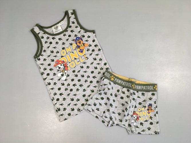 Chemisette s.m + boxer gris chiné, Paw Patrol, moins cher chez Petit Kiwi
