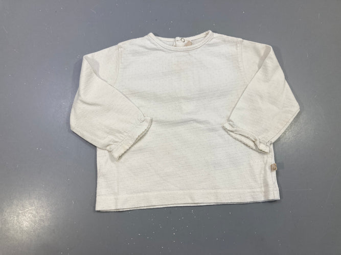 T-shirt m.l écru plumetis, poignets volantés Petites taches manches, moins cher chez Petit Kiwi