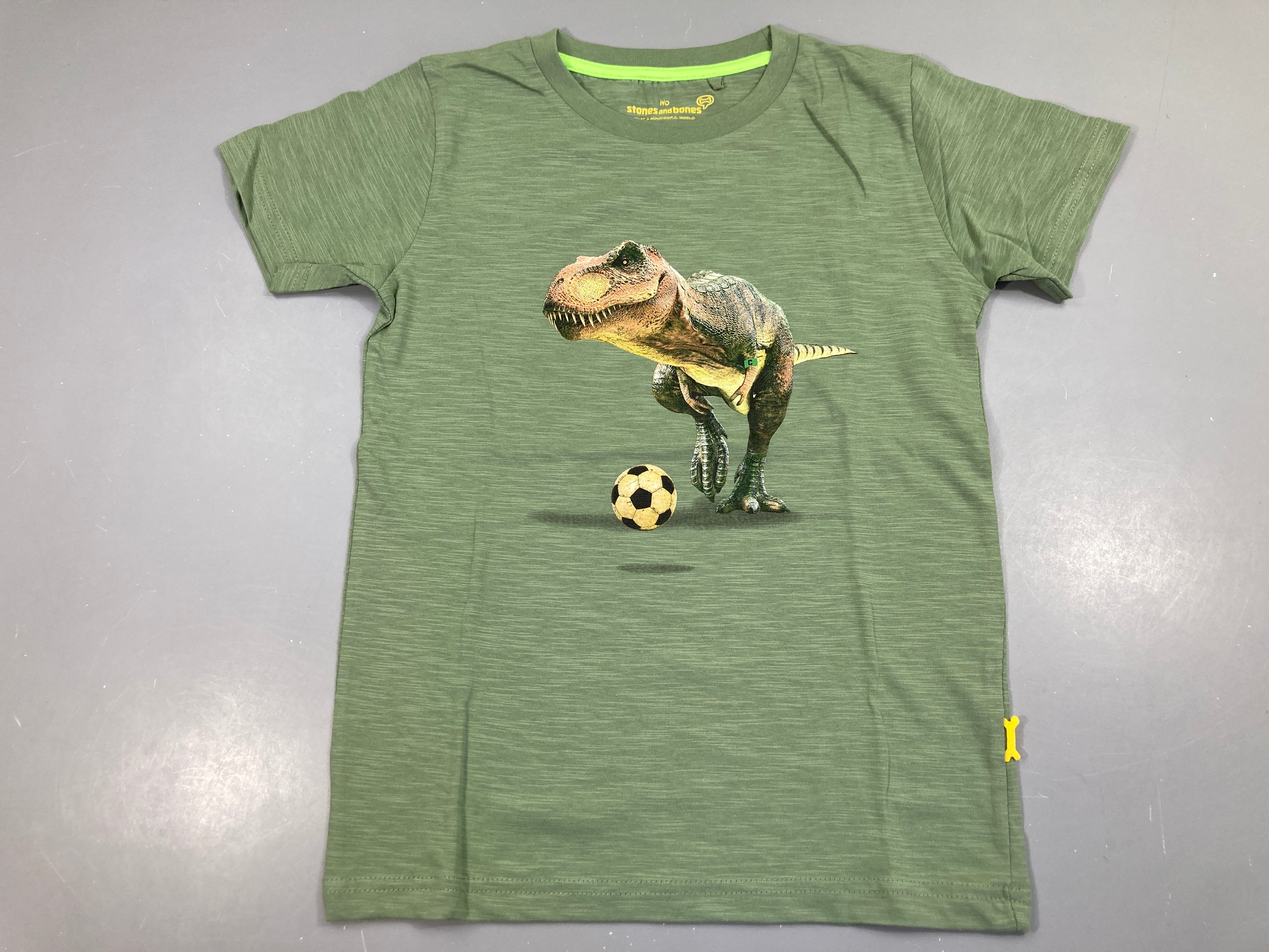 T-shirt m.c vert flammé dino