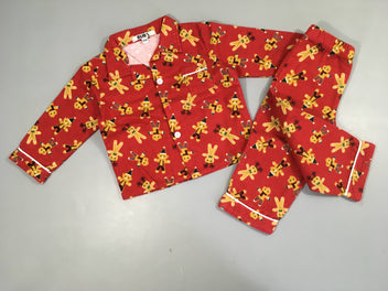 Pyjama 2 pcs flannelle rouge biscuits pain d'épices