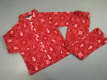 Pyjama 2 pcs flannelle rouge flocons