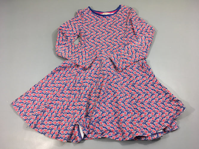 Robe m.l molleton bleu fleuri, moins cher chez Petit Kiwi