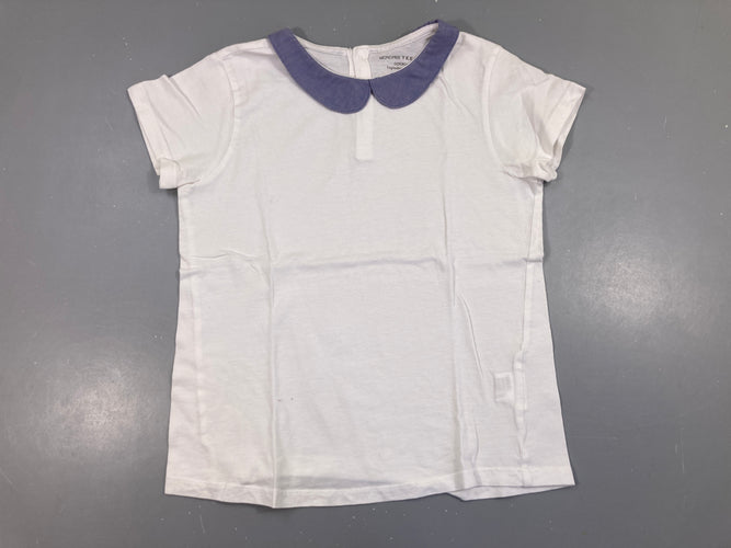 T-shirt m.c blanc col, moins cher chez Petit Kiwi