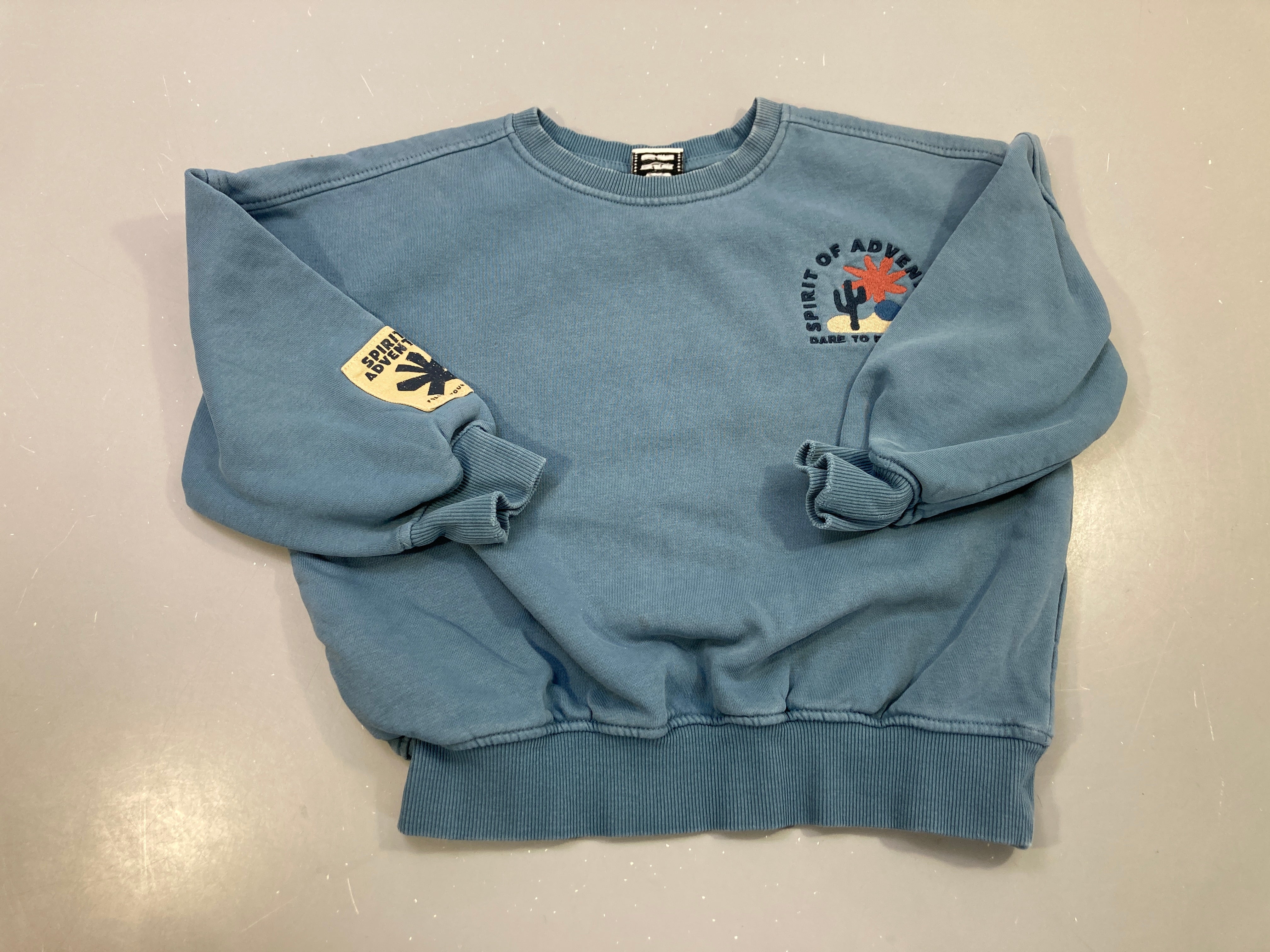 Sweat bleu « Spirit of adventure » cactus, écusson manche
