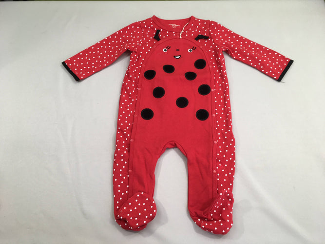 NEUF Pyjama molleton rouge pois coccinelle, moins cher chez Petit Kiwi