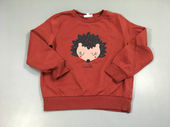 Sweat terracotta hérisson, moins cher chez Petit Kiwi