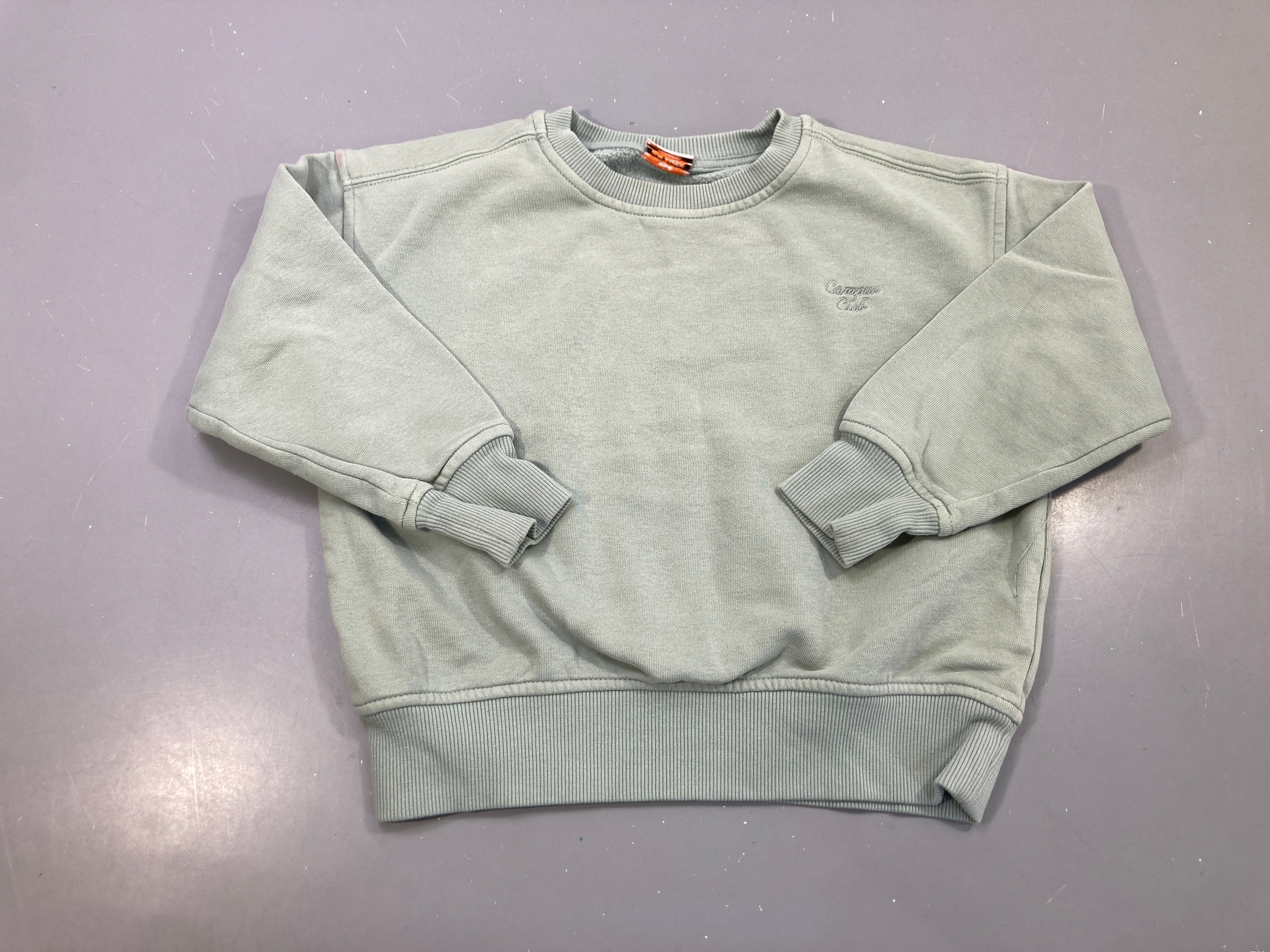 Sweat vert sauge broderie « Campus Club »