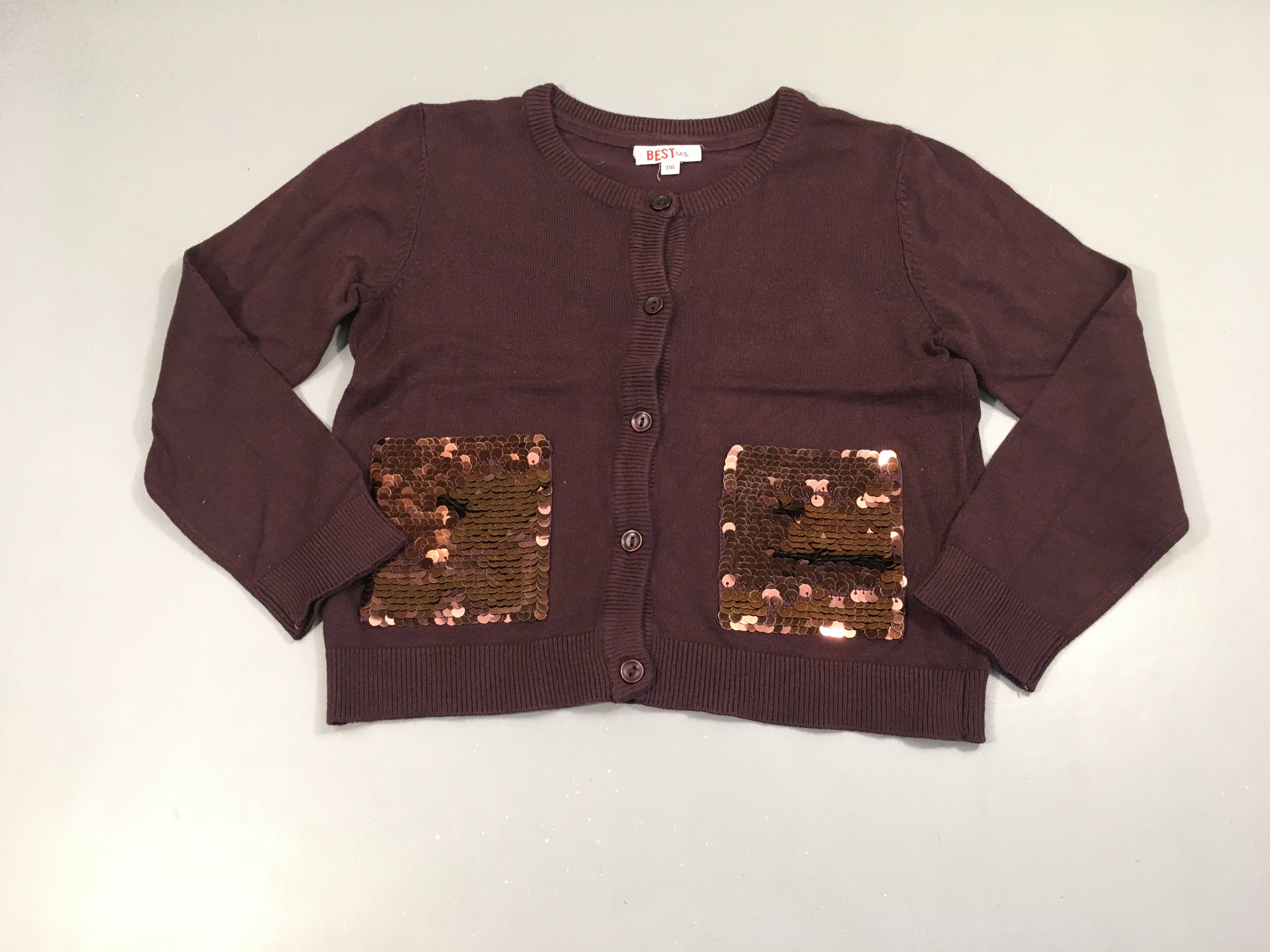Gilet bordeau poches sequins
