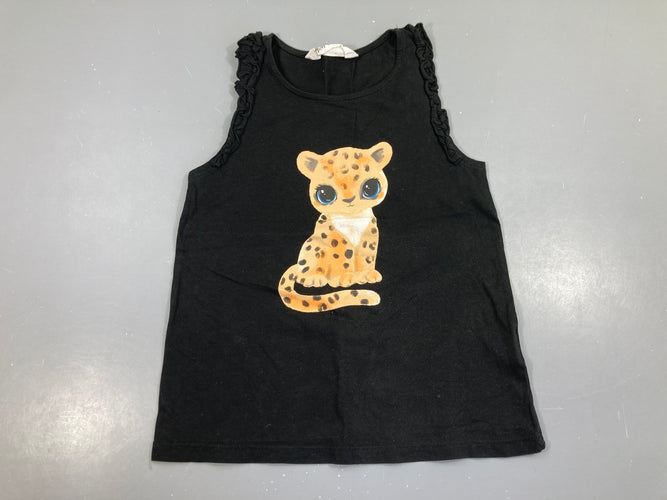 Top jersey noir léopard, moins cher chez Petit Kiwi