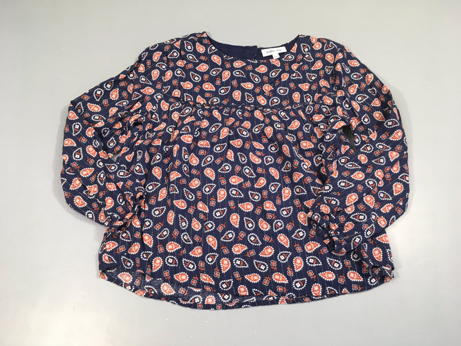 Blouse ml bleu foncé goutes fil métalisé doré, moins cher chez Petit Kiwi