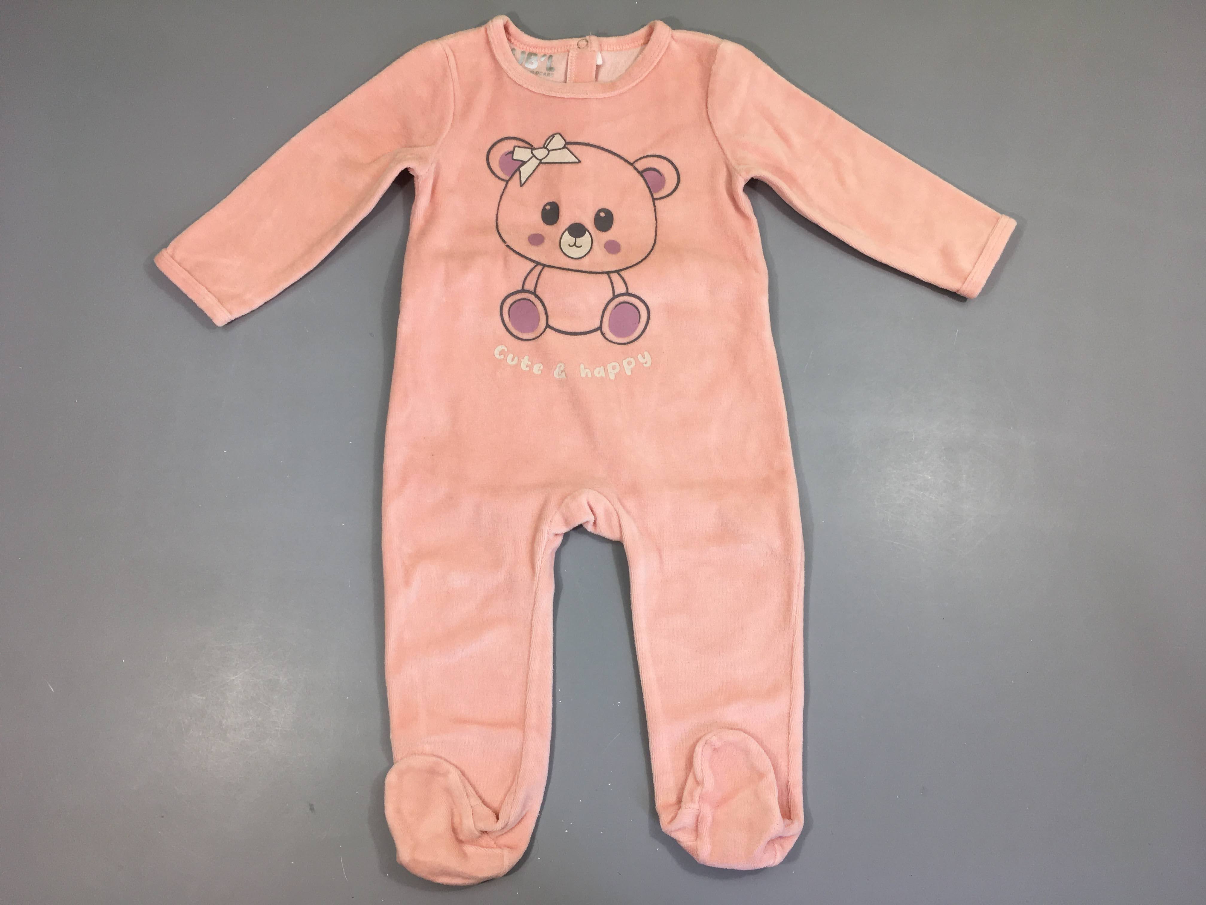 Pyjama velours rose ourson, Bub'l