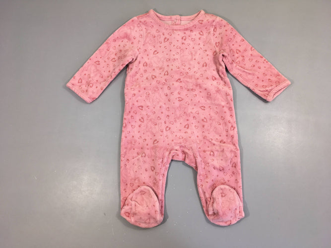 Pyjama velours rose roi lion, moins cher chez Petit Kiwi