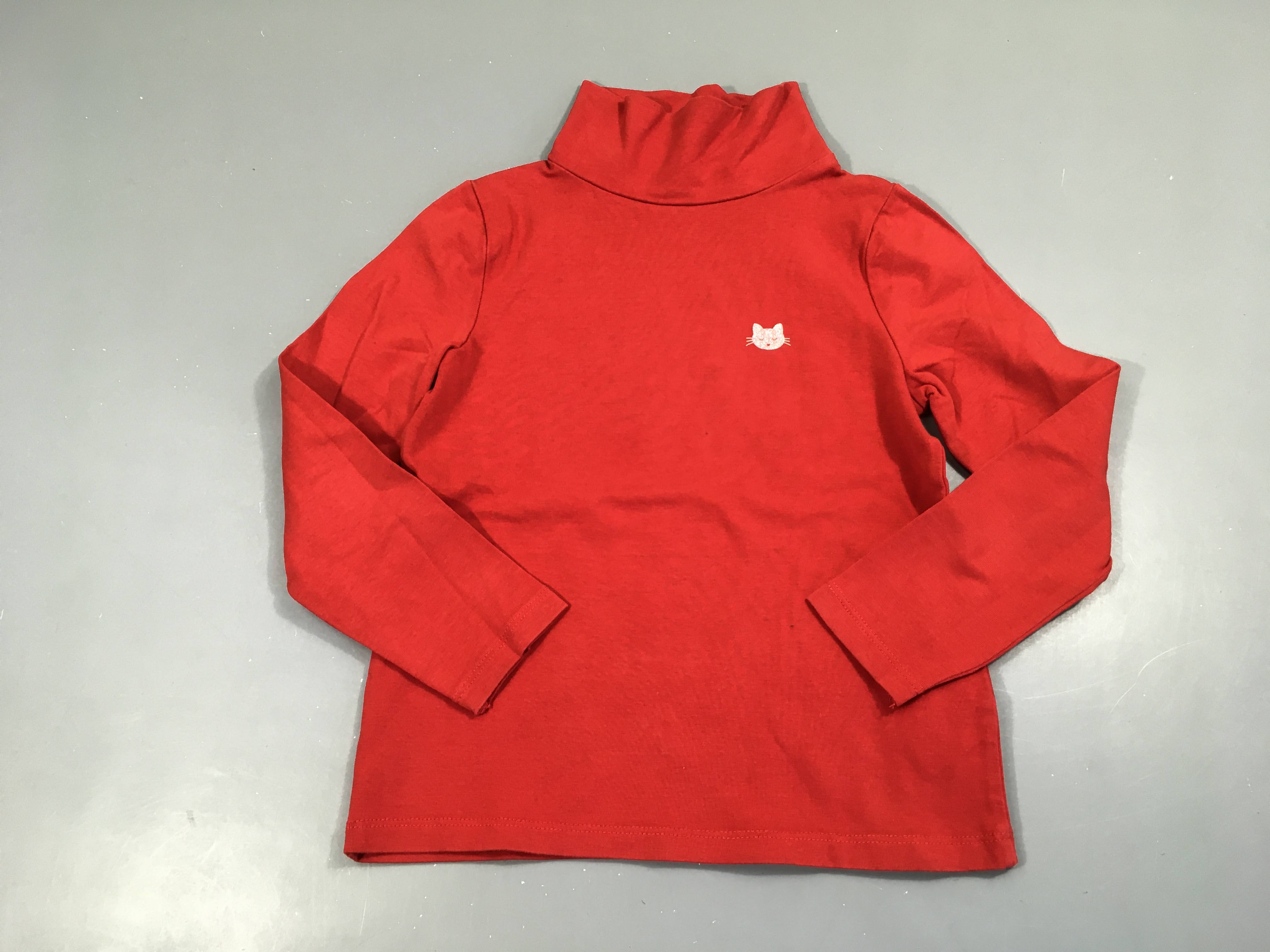 T-shirt m.l rouge Chat irisé