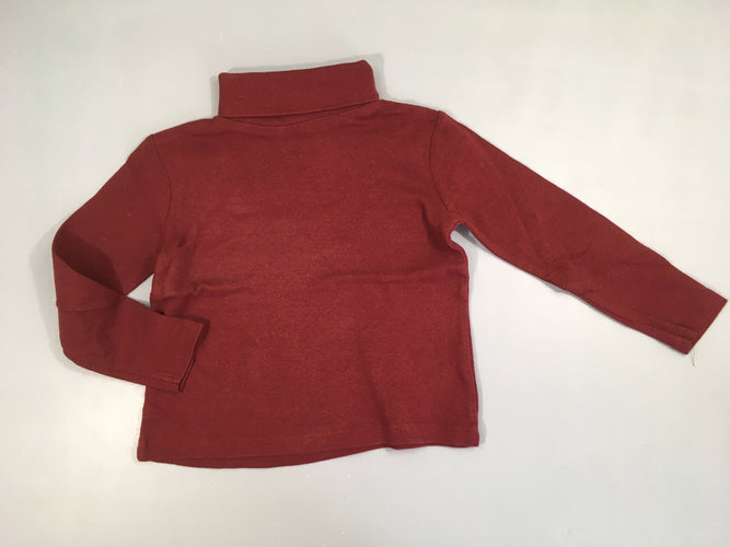 T-shirt col roulé bordeaux chiné, moins cher chez Petit Kiwi