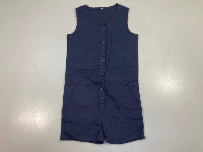 Combishort coton bleu foncé à revers, moins cher chez Petit Kiwi