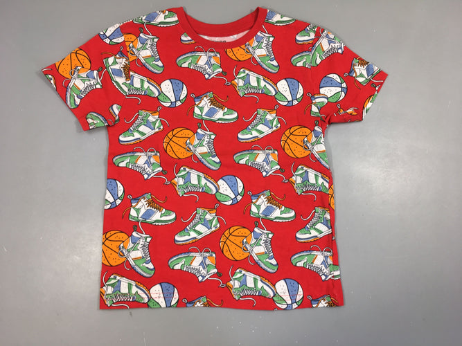 T-shirt m.c rouge baskets, moins cher chez Petit Kiwi