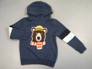 Sweat à capuche bleu ours