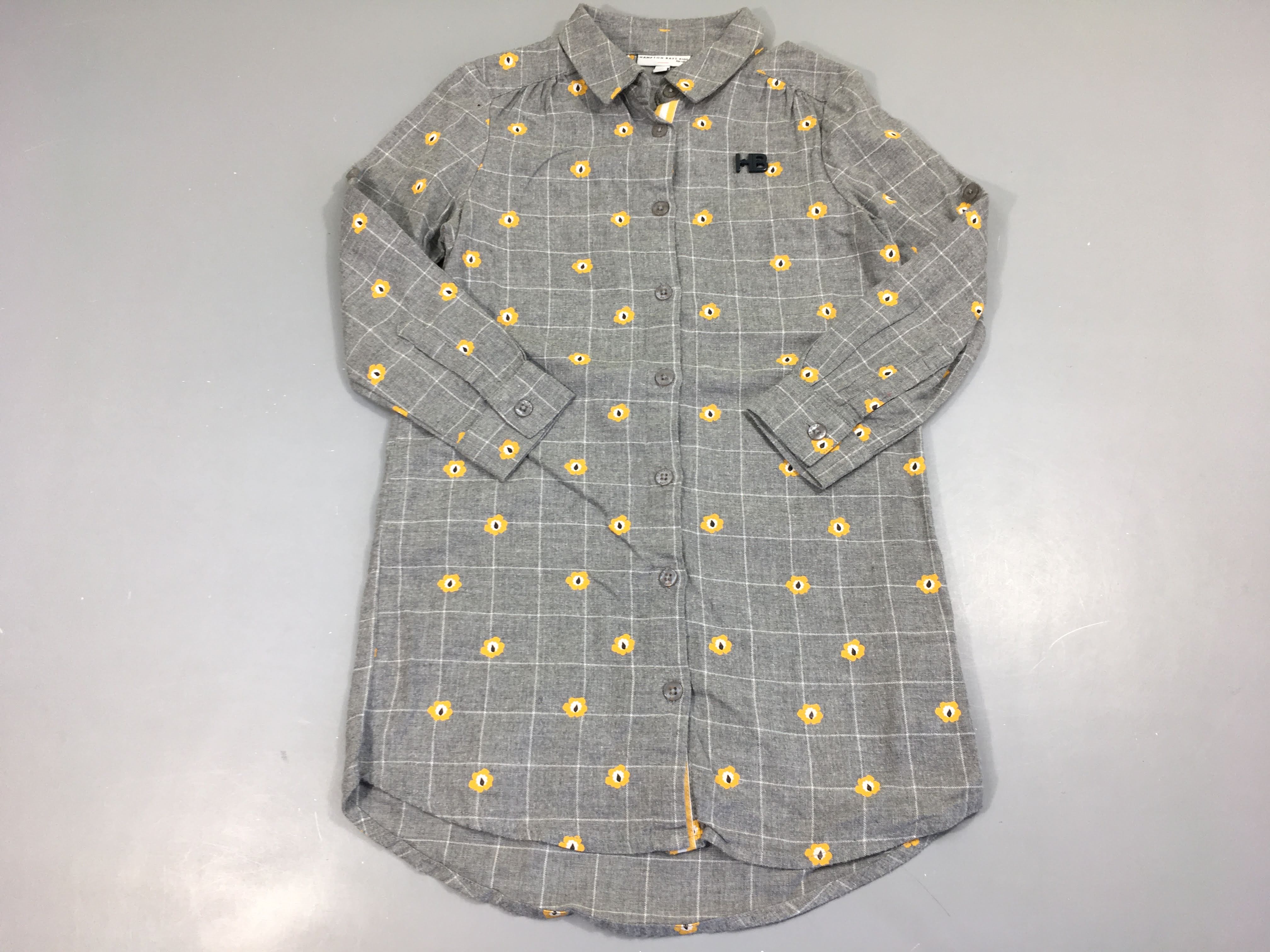 Robe m.l style flanelle grise carreaux HB