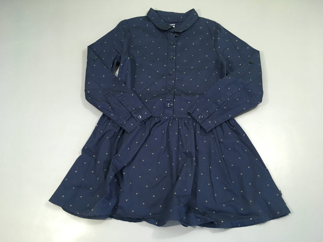 Robe m.l bleu foncé mini "pois dorés, moins cher chez Petit Kiwi