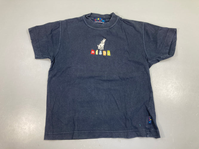 T-shirt m.c bleu foncé Milou, moins cher chez Petit Kiwi