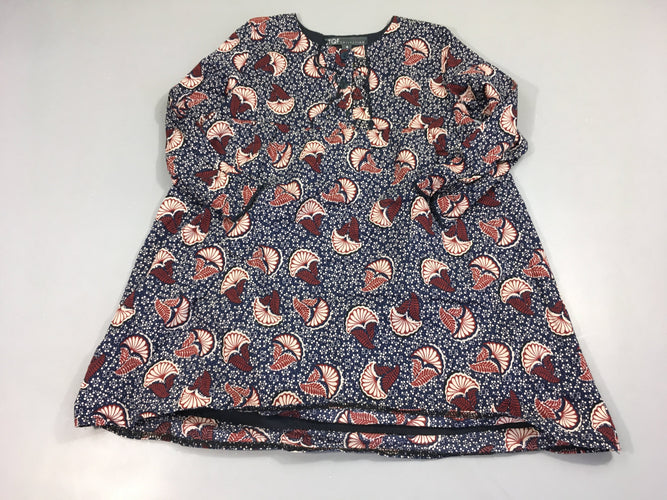 Robe m.l bleu foncé motifs bordeau pois blancs, moins cher chez Petit Kiwi