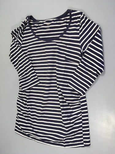 T-shirt m.l rayé blanc-bleu de grossesse, moins cher chez Petit Kiwi