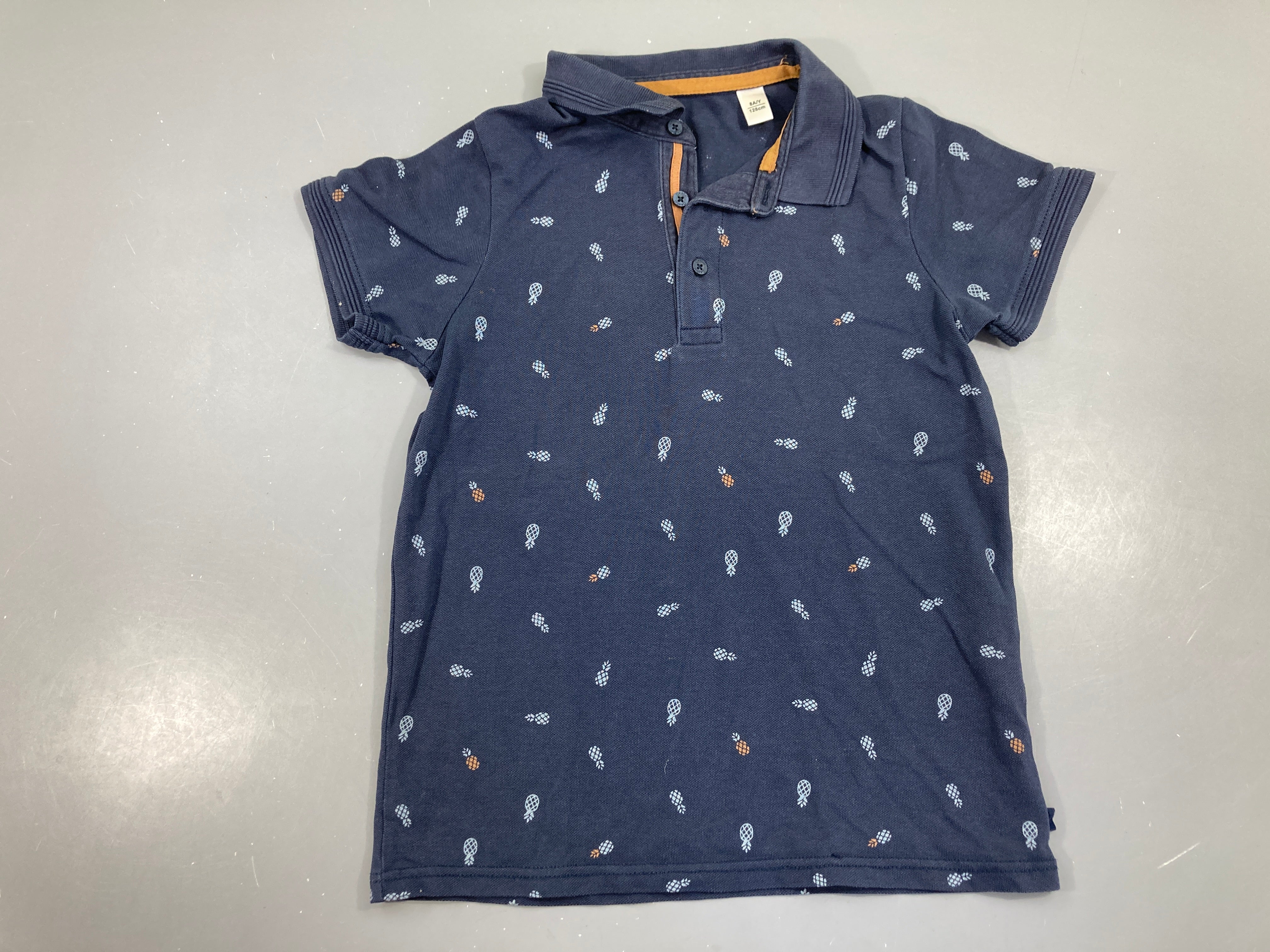 Polo m.c bleu foncé ananas