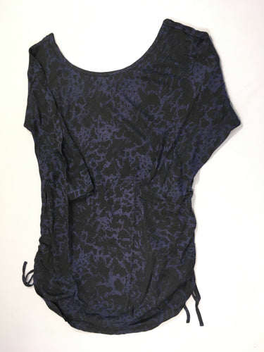 Pull léger bleu foncé motifs léopard légèrement transparent, moins cher chez Petit Kiwi