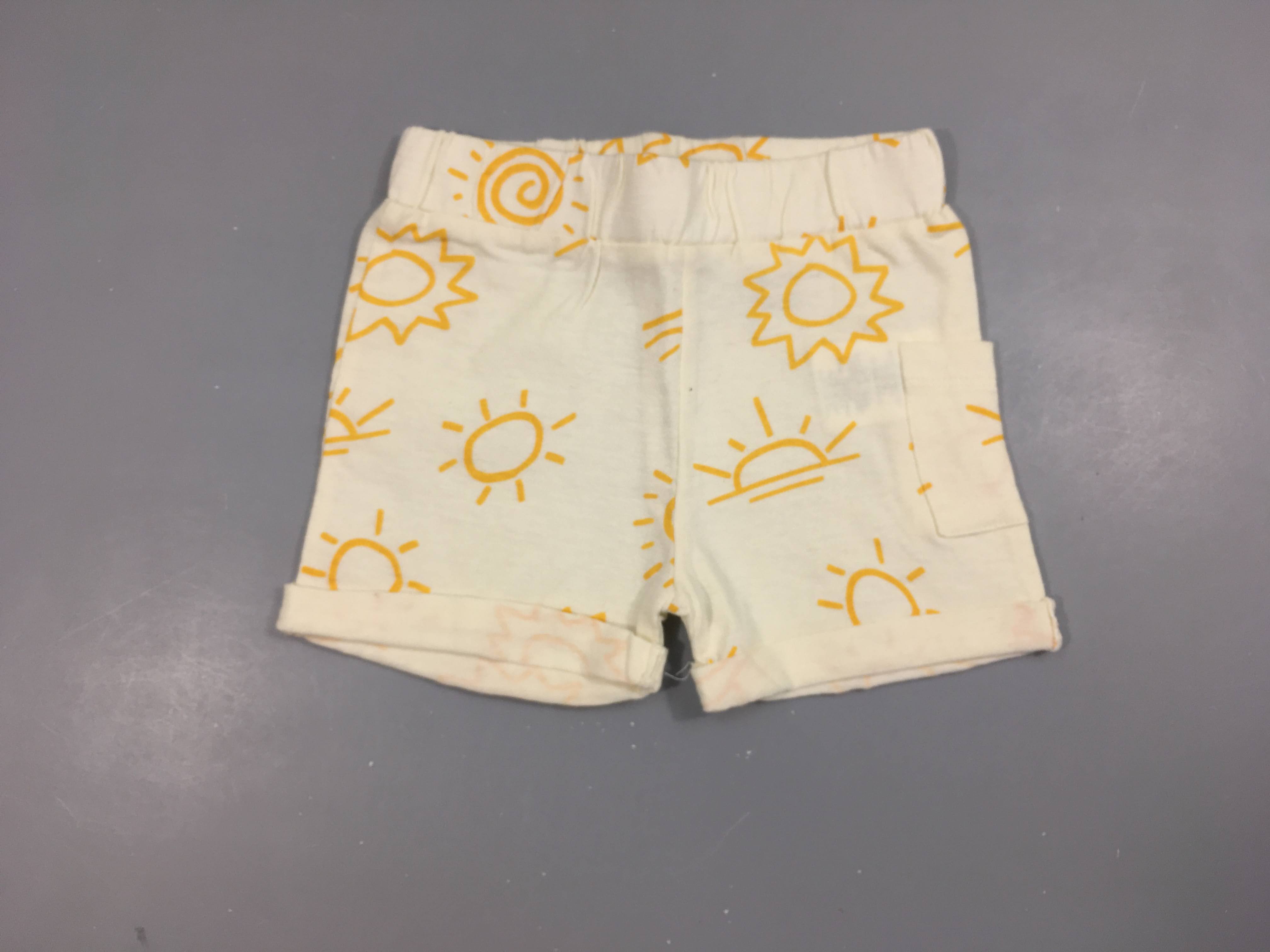 Bermuda jersey jaune soleil