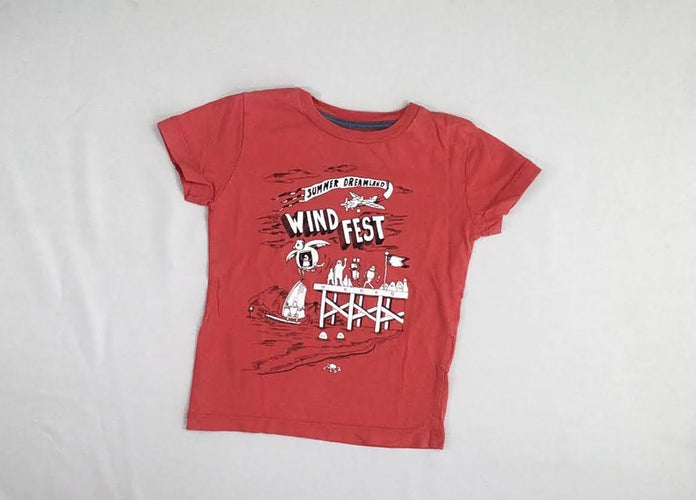T-shirt m.c rouge wind fest, moins cher chez Petit Kiwi