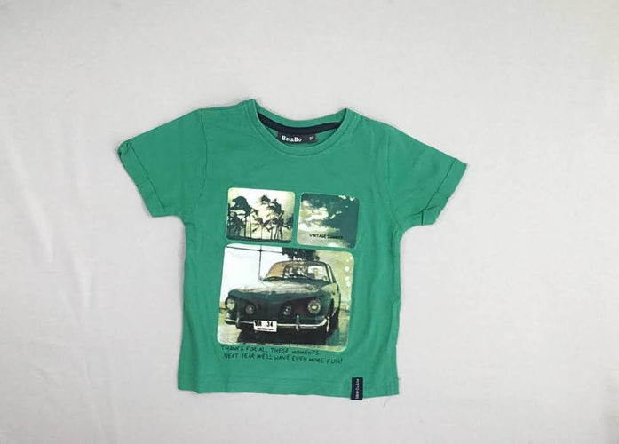 T-shirt m.c vert voiture vintage summer, moins cher chez Petit Kiwi
