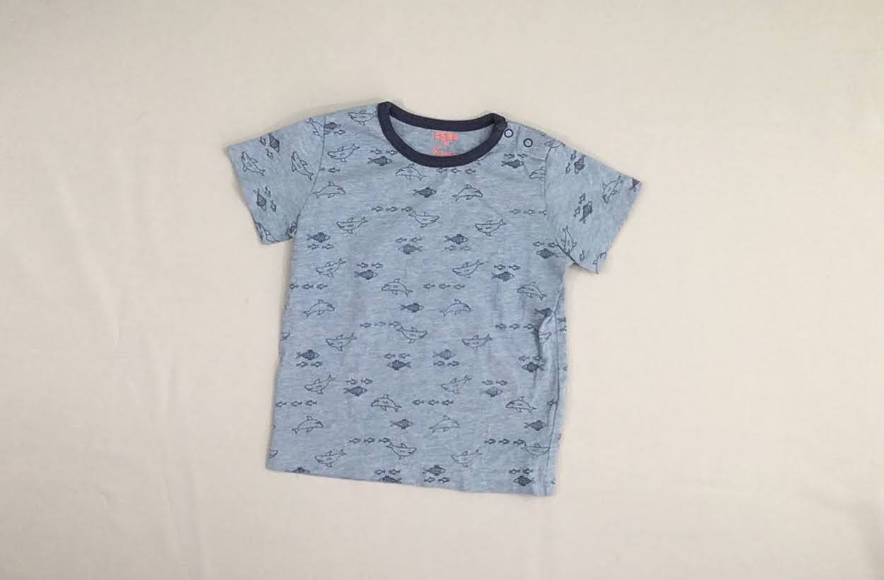 T-shirt m.c bleu clair chiné requins