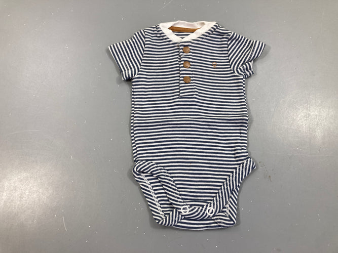 Body m.c gris rayé pressions, moins cher chez Petit Kiwi