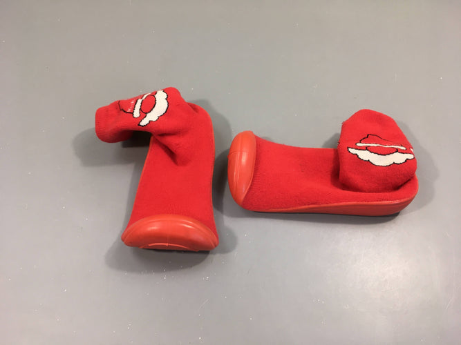 Pantoufles chaussettes rouge Père noël, moins cher chez Petit Kiwi